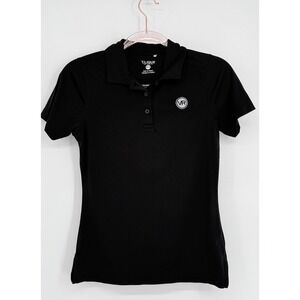 Clique Womens XS Black Performance Polo Shirt Short‎ Sleeve VR Logo Activewear
